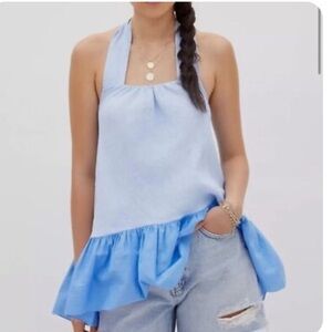 Sachin & Babi x Anthropologie Linen Halter Top Size Large